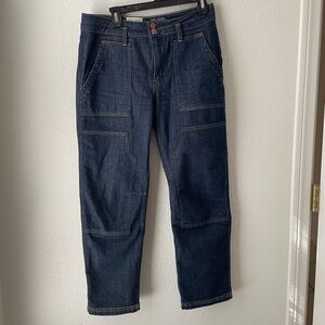 Pilcro Wanderer Dark Denim- mid rise relaxed jeans